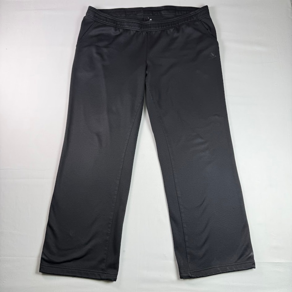 Adidas Climawarm Mens Black Straight Leg Track Pants Size Large Stretch 38x30